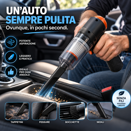 AutoClean™ – Aspirapolvere Portatile Senza Fili per Auto